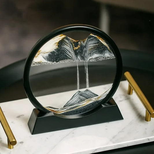 Sandscape Painting Sand Clock Moving Sand Art Hourglass Sand Timer 3D Moving Sand Mountain Lamp with Metal Stand Showpiece Home Decoration Siddique Store