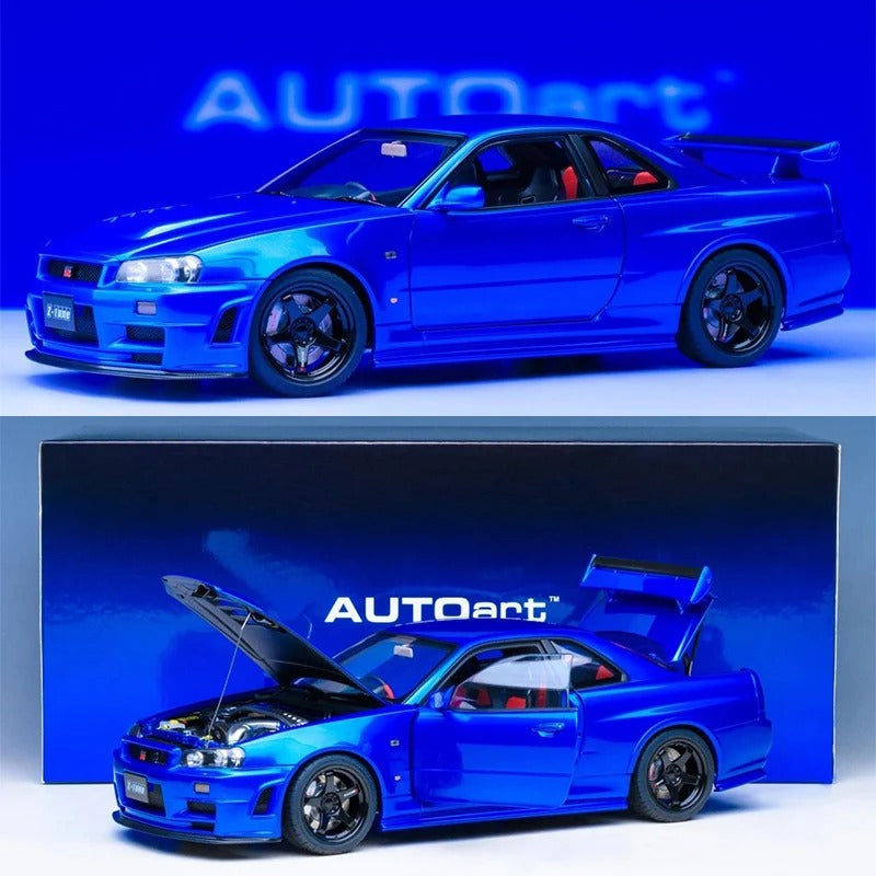 AUTOart 1:18 for Nissan R34 NISMO GT-R Z-TUNE Car model static display birthday gift Sports car model