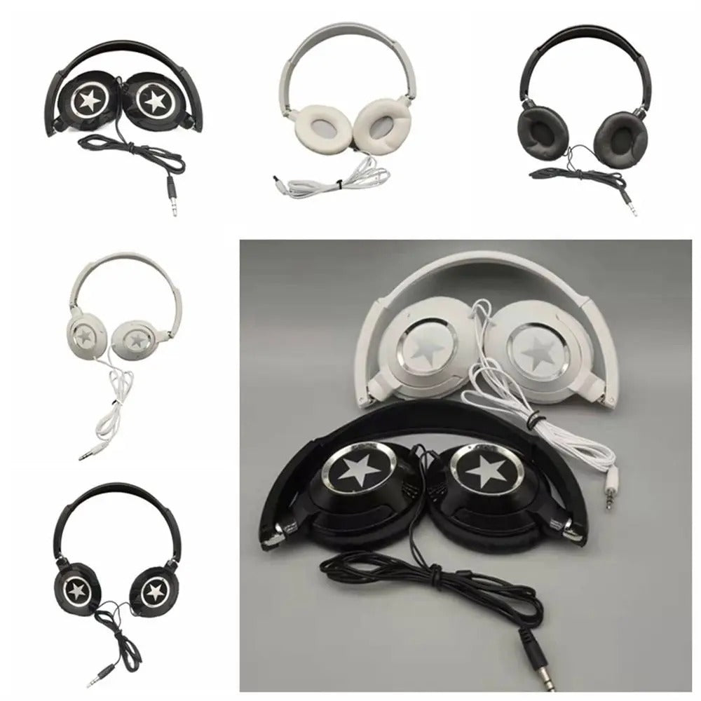 Flexible Wired Headphones HiFi Sound Music Stereo Over Ear Headset Noise Cancelling Adjustable Foldable Headphones