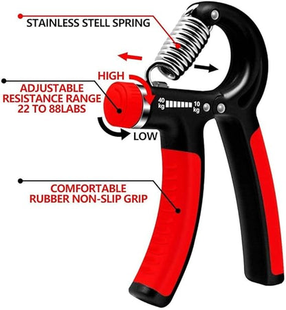 Hand Grip Strengthener Adjustable Resistance Wrist Strengthener Forearm Gripper Hand Workout Squeezer Grip Strength Trainer Without Counter (Random colour) Made in China Siddique Store