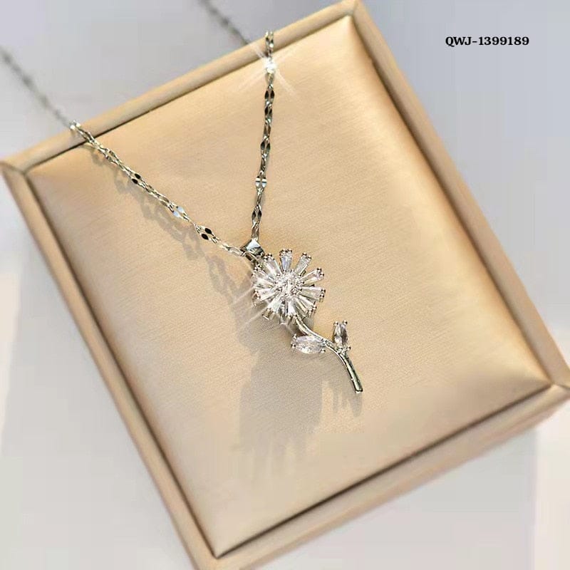 Flower Rotation Pendant Necklace – Golden | Premium China Quality | QWJ-189 Siddique Store