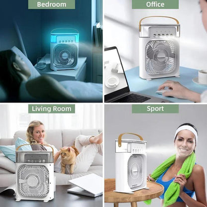 10 inch Portable Air Conditioner Fan Usb Electric Fan With Led Night Light, Fine Mist Water, And Humidifier Function Led Night Light Water Mist Mini Fan Cooler Siddique Store