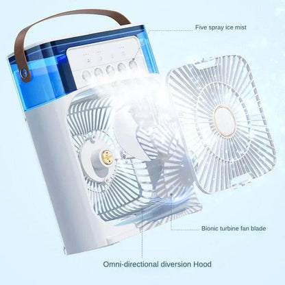 10 inch Portable Air Conditioner Fan Usb Electric Fan With Led Night Light, Fine Mist Water, And Humidifier Function Led Night Light Water Mist Mini Fan Cooler Siddique Store