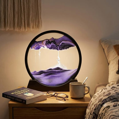 Sandscape Painting Sand Clock Moving Sand Art Hourglass Sand Timer 3D Moving Sand Mountain Lamp with Metal Stand Showpiece Home Decoration Siddique Store