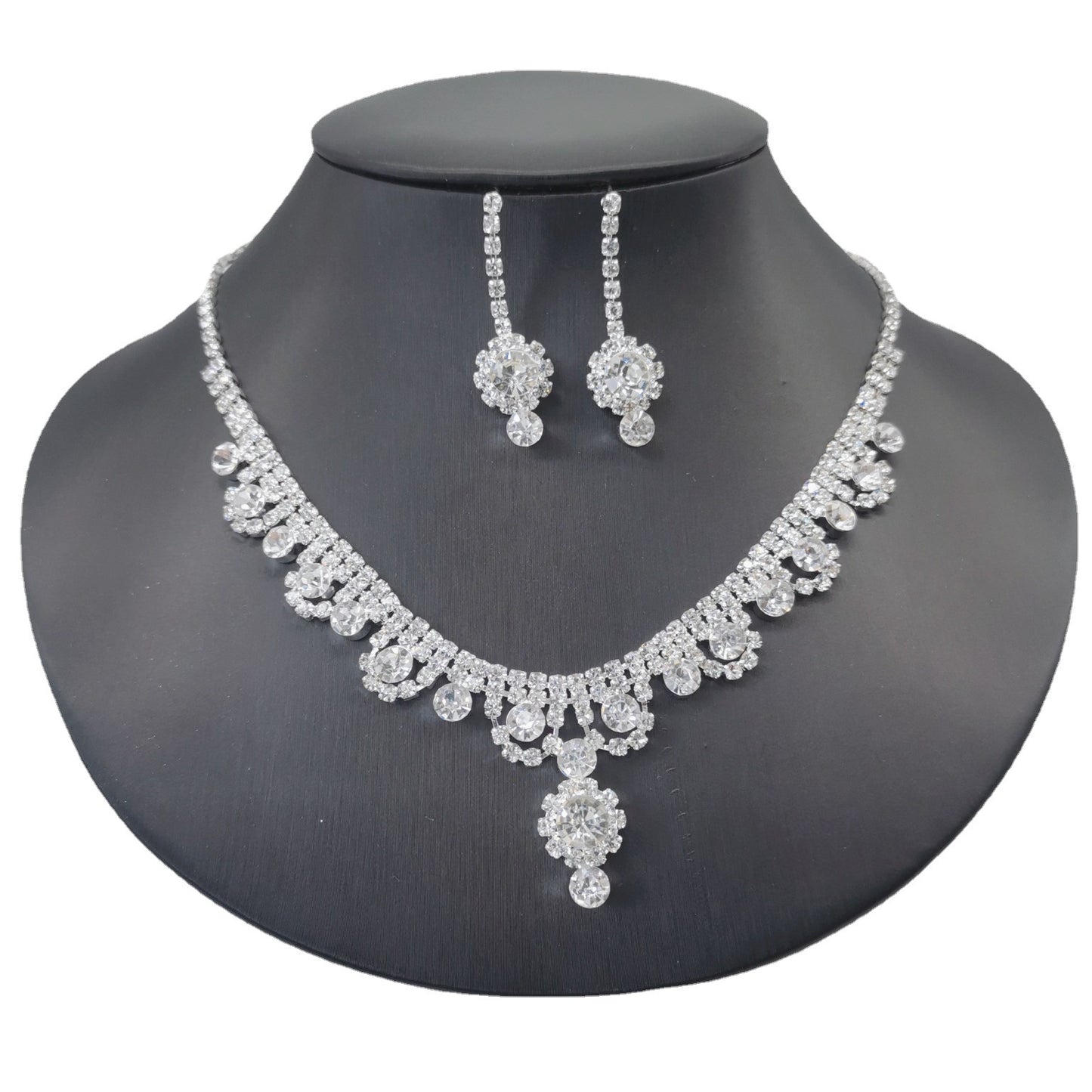 Branded Bridal Jewelry Set with Necklace Earrings Bracelet