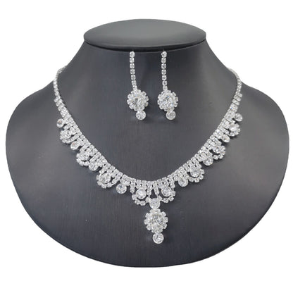 Branded Bridal Jewelry Set with Necklace Earrings Bracelet