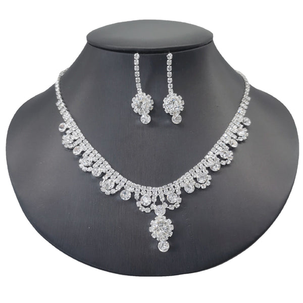 Branded Bridal Jewelry Set with Necklace Earrings Bracelet