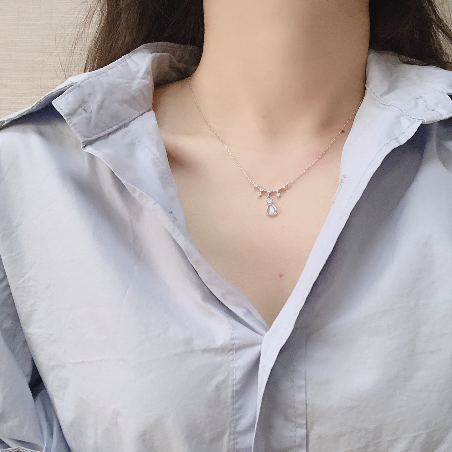Sterling Silver Moonstone Necklace for Women