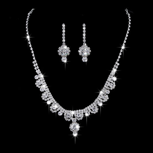 Branded Bridal Jewelry Set with Necklace Earrings Bracelet