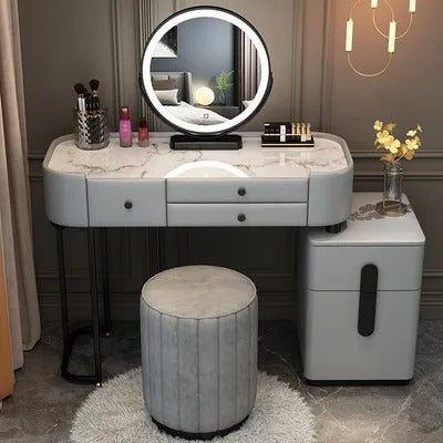Trendy Aesthetic Vanity Table With Drawer Wide Luxury Cute Vanity Table Storage Design Commode Chambre Bedroom Furniture