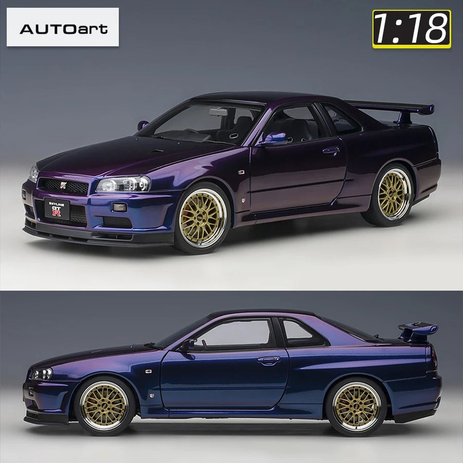 AUTOart 1:18 for Nissan R34 NISMO GT-R Z-TUNE Car model static display birthday gift Sports car model