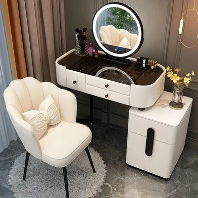 Trendy Aesthetic Vanity Table With Drawer Wide Luxury Cute Vanity Table Storage Design Commode Chambre Bedroom Furniture