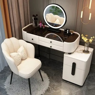 Trendy Aesthetic Vanity Table With Drawer Wide Luxury Cute Vanity Table Storage Design Commode Chambre Bedroom Furniture