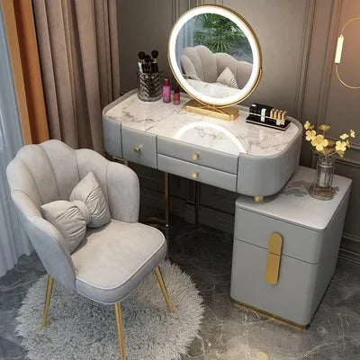 Trendy Aesthetic Vanity Table With Drawer Wide Luxury Cute Vanity Table Storage Design Commode Chambre Bedroom Furniture