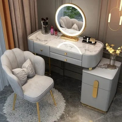 Trendy Aesthetic Vanity Table With Drawer Wide Luxury Cute Vanity Table Storage Design Commode Chambre Bedroom Furniture
