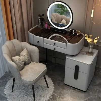 Trendy Aesthetic Vanity Table With Drawer Wide Luxury Cute Vanity Table Storage Design Commode Chambre Bedroom Furniture