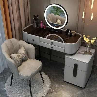 Trendy Aesthetic Vanity Table With Drawer Wide Luxury Cute Vanity Table Storage Design Commode Chambre Bedroom Furniture
