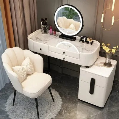 Trendy Aesthetic Vanity Table With Drawer Wide Luxury Cute Vanity Table Storage Design Commode Chambre Bedroom Furniture