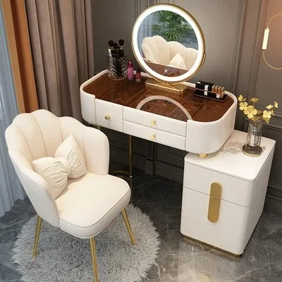 Trendy Aesthetic Vanity Table With Drawer Wide Luxury Cute Vanity Table Storage Design Commode Chambre Bedroom Furniture