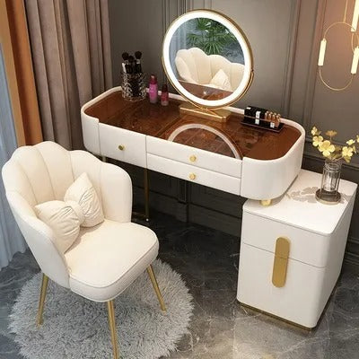 Trendy Aesthetic Vanity Table With Drawer Wide Luxury Cute Vanity Table Storage Design Commode Chambre Bedroom Furniture