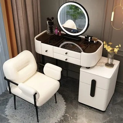 Trendy Aesthetic Vanity Table With Drawer Wide Luxury Cute Vanity Table Storage Design Commode Chambre Bedroom Furniture
