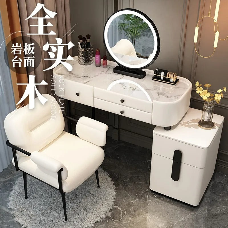 Trendy Aesthetic Vanity Table With Drawer Wide Luxury Cute Vanity Table Storage Design Commode Chambre Bedroom Furniture