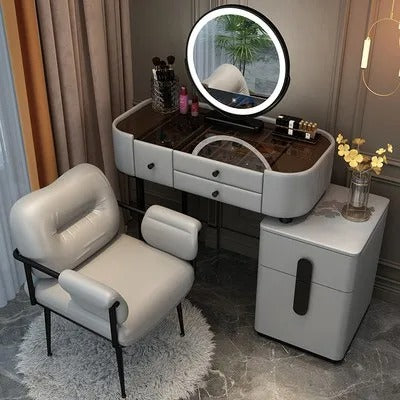 Trendy Aesthetic Vanity Table With Drawer Wide Luxury Cute Vanity Table Storage Design Commode Chambre Bedroom Furniture