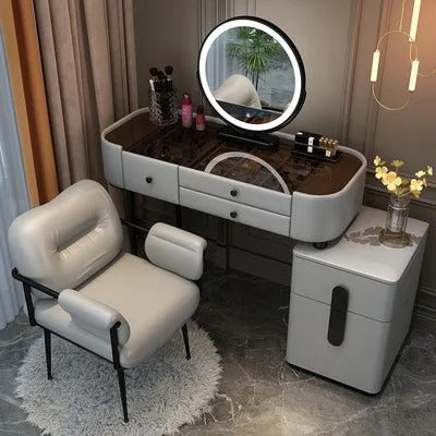 Trendy Aesthetic Vanity Table With Drawer Wide Luxury Cute Vanity Table Storage Design Commode Chambre Bedroom Furniture