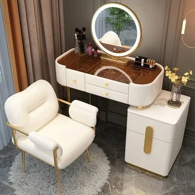 Trendy Aesthetic Vanity Table With Drawer Wide Luxury Cute Vanity Table Storage Design Commode Chambre Bedroom Furniture
