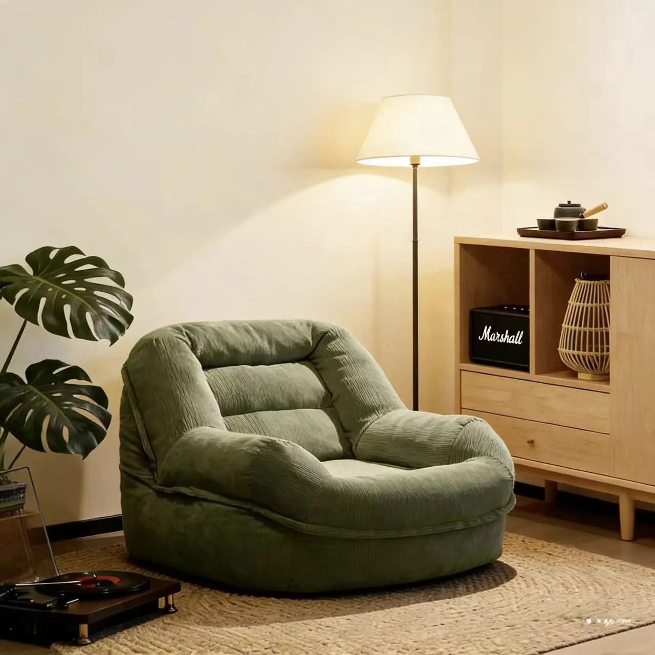 Lazy sofa, sleepable & reclinable, single seat for girls, cozy nest for bedroom & balcony, tatami lounge chair for leisure.