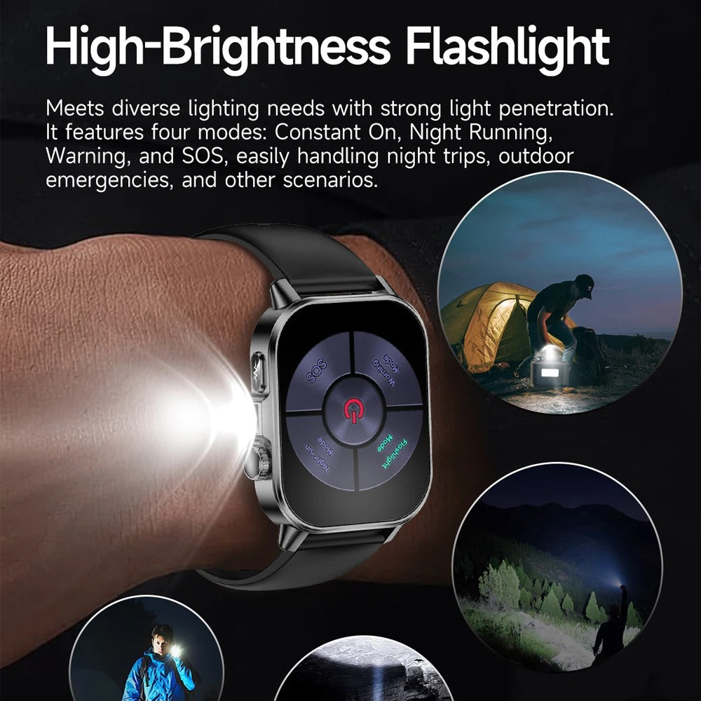 2026 New Model Uric Acid & Lipid Health Analysis Smart Watch Men ECG+PPG Bluetooth Call 2.01-inch Flashlight Smartwatch Women Siddique Store