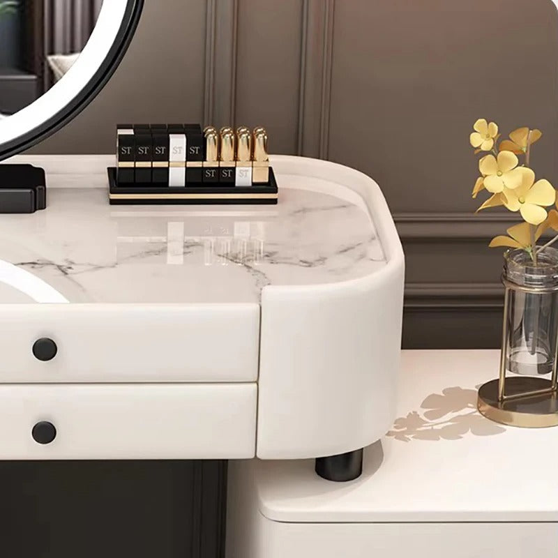 Trendy Aesthetic Vanity Table With Drawer Wide Luxury Cute Vanity Table Storage Design Commode Chambre Bedroom Furniture