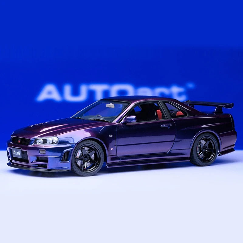 AUTOart 1:18 for Nissan R34 NISMO GT-R Z-TUNE Car model static display birthday gift Sports car model