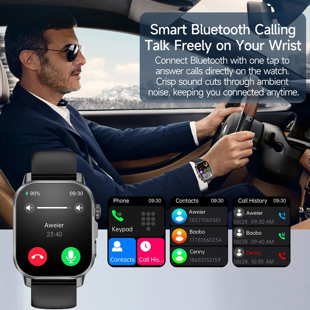 2026 New Model Uric Acid & Lipid Health Analysis Smart Watch Men ECG+PPG Bluetooth Call 2.01-inch Flashlight Smartwatch Women Siddique Store