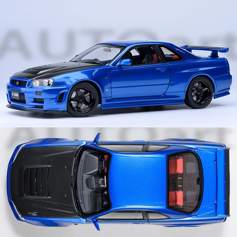 AUTOart 1:18 for Nissan R34 NISMO GT-R Z-TUNE Car model static display birthday gift Sports car model
