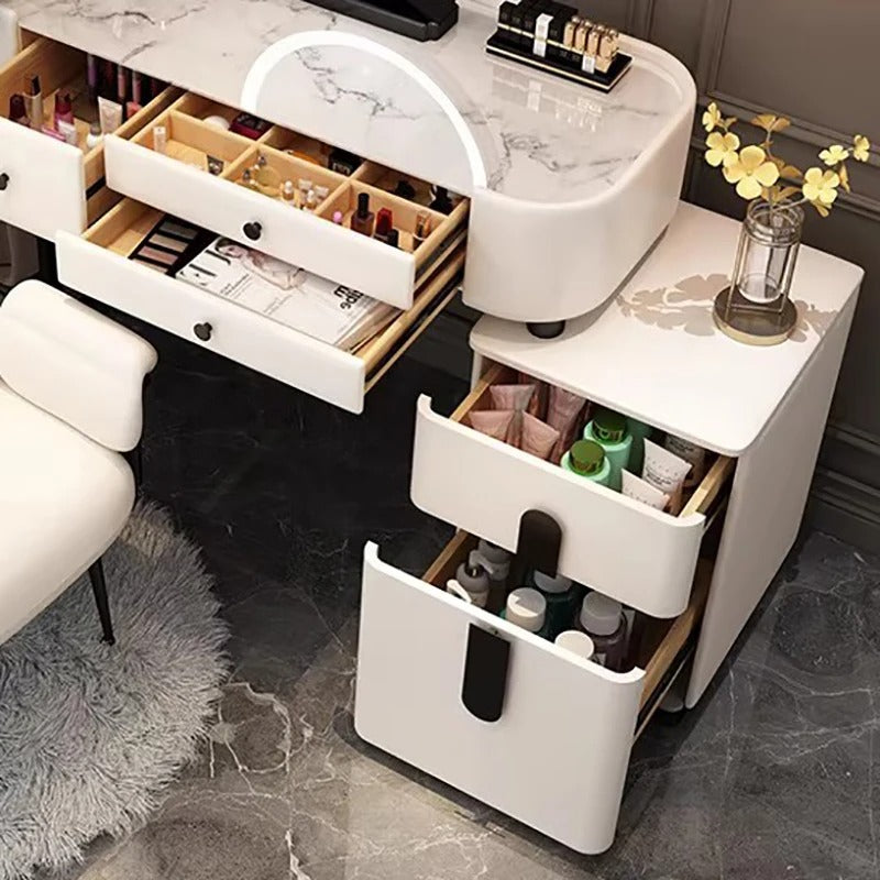 Trendy Aesthetic Vanity Table With Drawer Wide Luxury Cute Vanity Table Storage Design Commode Chambre Bedroom Furniture