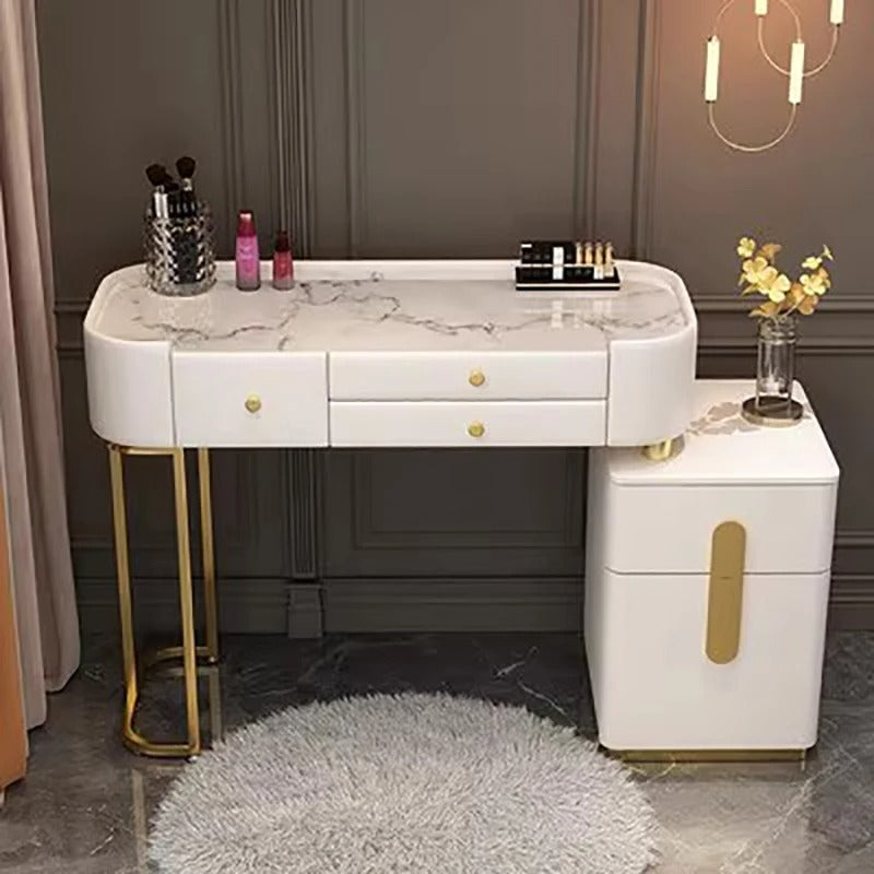 Trendy Aesthetic Vanity Table With Drawer Wide Luxury Cute Vanity Table Storage Design Commode Chambre Bedroom Furniture