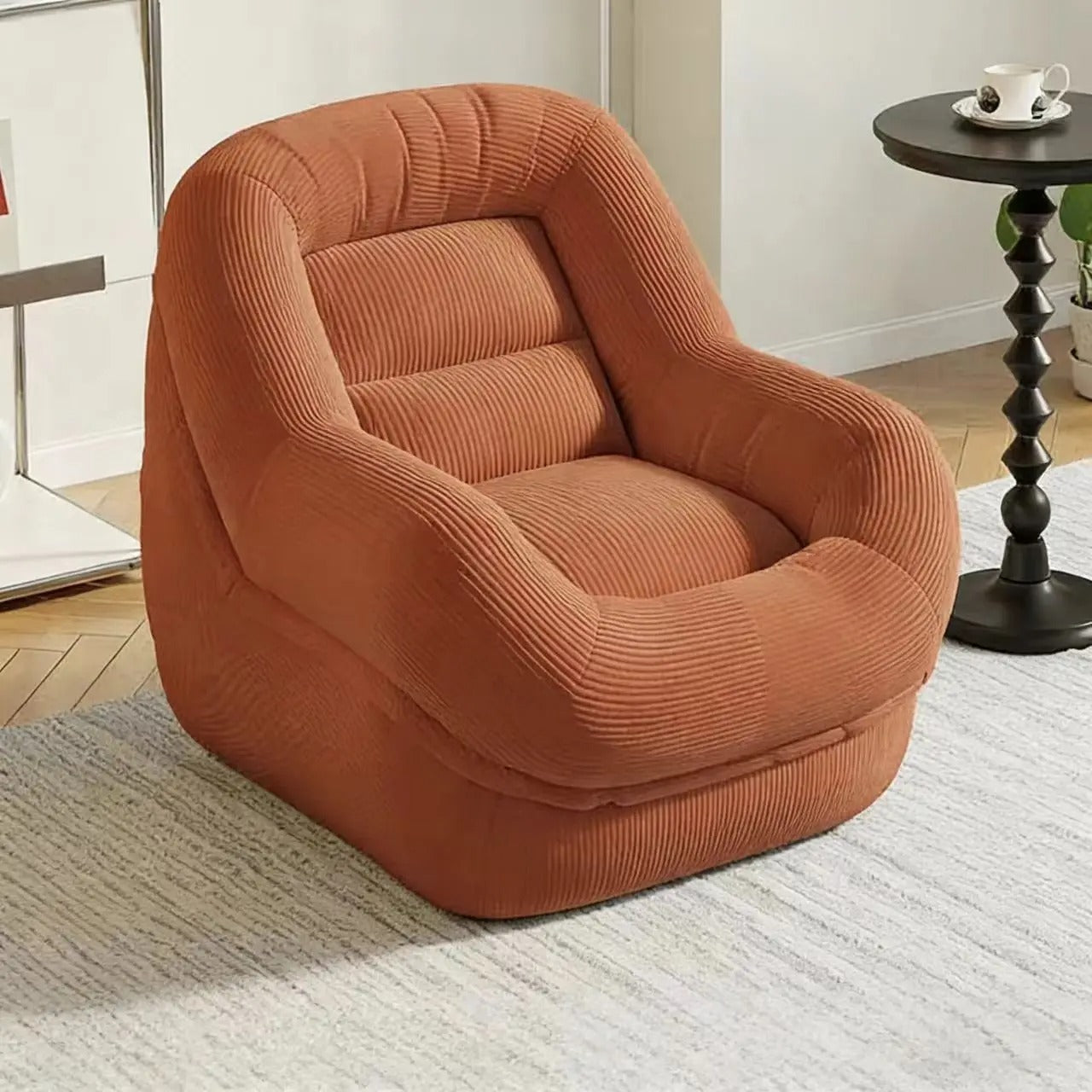 Lazy sofa, sleepable & reclinable, single seat for girls, cozy nest for bedroom & balcony, tatami lounge chair for leisure.