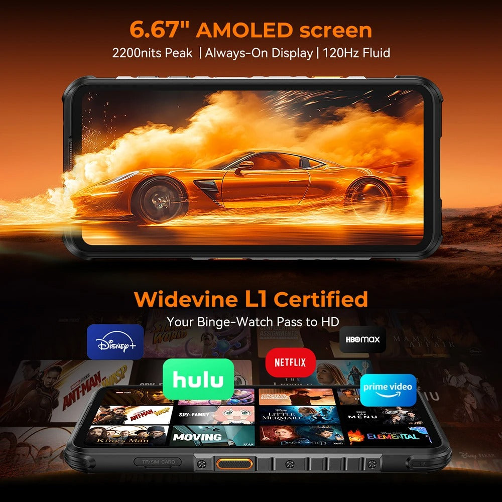 Ulefone RugOne Xever 7 Pro 5G Rugged Phone Thermal Imaging Android 15 Smartphone 512GB ROM 12GB RAM 120Hz AMOLED NFC 5500mAh