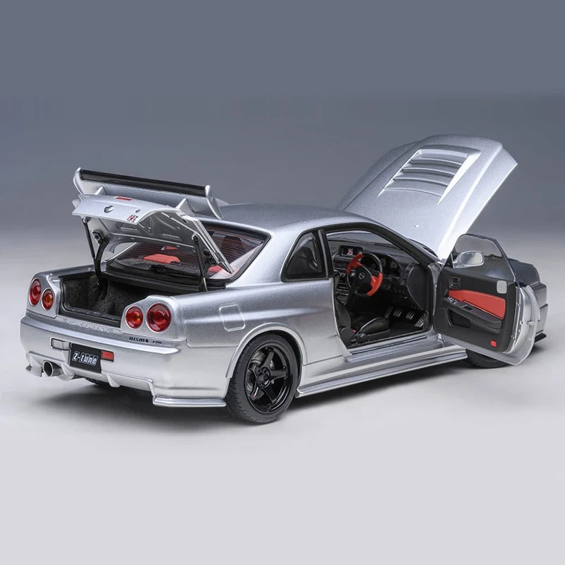 AUTOart 1:18 for Nissan R34 NISMO GT-R Z-TUNE Car model static display birthday gift Sports car model