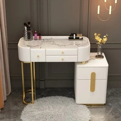 Trendy Aesthetic Vanity Table With Drawer Wide Luxury Cute Vanity Table Storage Design Commode Chambre Bedroom Furniture