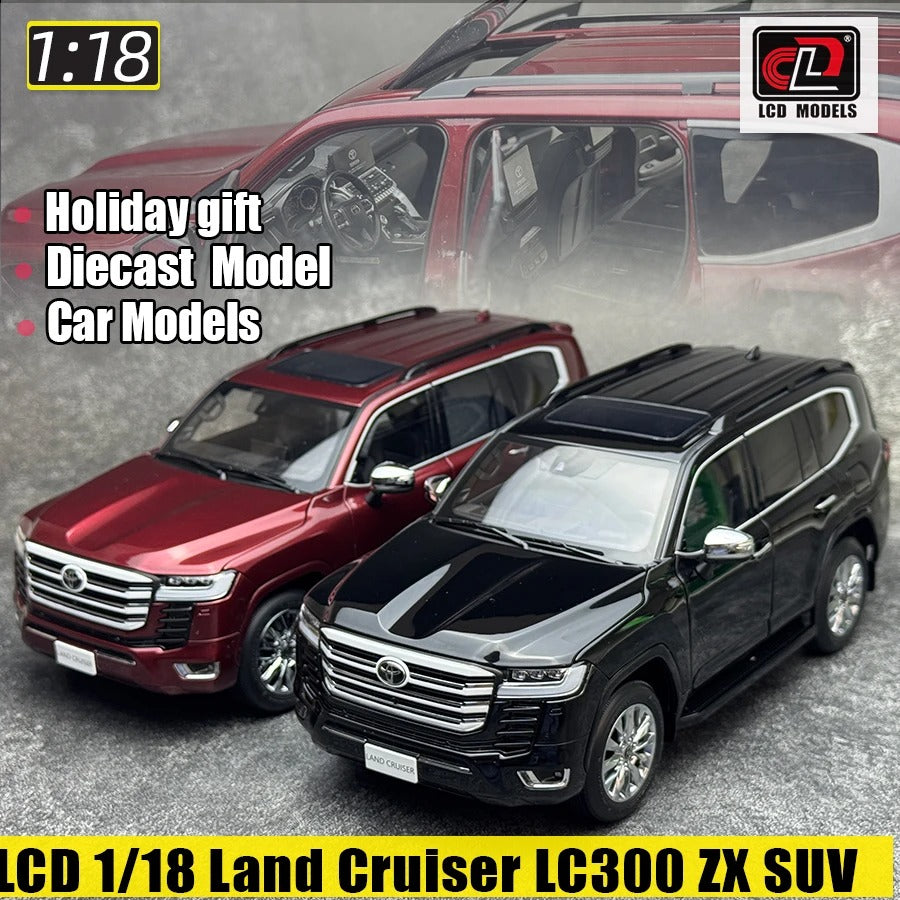 LCD Diecast model 1/18 scale Land Cruiser LC300 ZX SUV Metal car model Static display collection holiday gifts