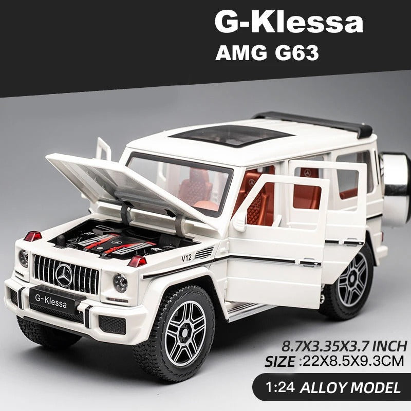 1/24 alloy die-cast G63 car model simulation sound and light off-road vehicle toys children's birthday gift Christmas