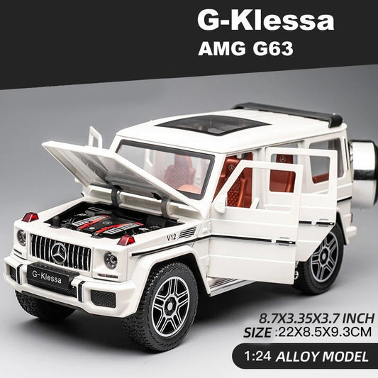 1/24 alloy die-cast G63 car model simulation sound and light off-road vehicle toys children's birthday gift Christmas