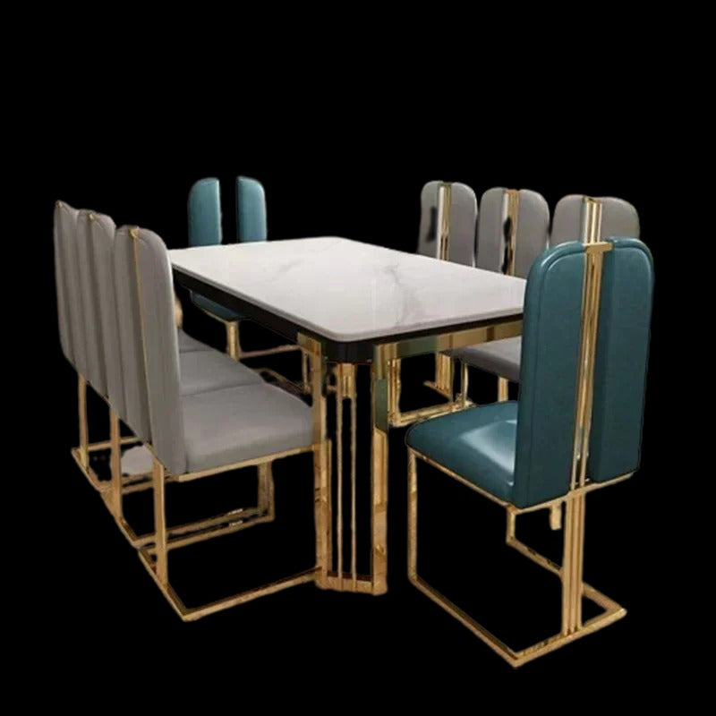 Metal Nordic Luxury Dining Table Kitchen Chairs Natural Design Center Dining Table Restaurant Marble Eettafel Home Furniture