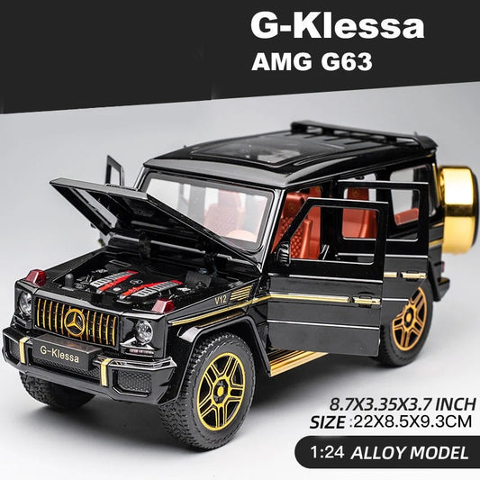1/24 alloy die-cast G63 car model simulation sound and light off-road vehicle toys children's birthday gift Christmas