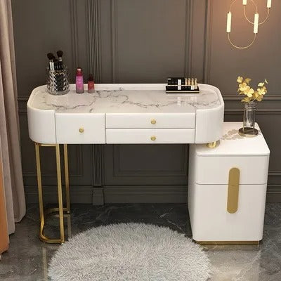 Trendy Aesthetic Vanity Table With Drawer Wide Luxury Cute Vanity Table Storage Design Commode Chambre Bedroom Furniture