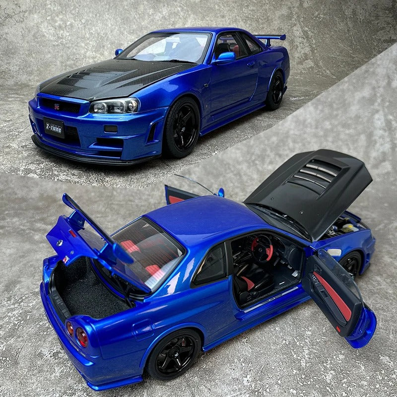 AUTOart 1:18 for Nissan R34 NISMO GT-R Z-TUNE Car model static display birthday gift Sports car model