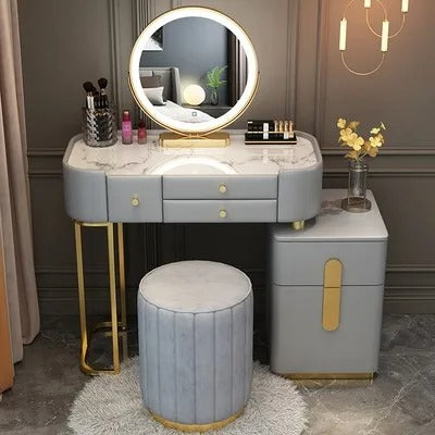 Trendy Aesthetic Vanity Table With Drawer Wide Luxury Cute Vanity Table Storage Design Commode Chambre Bedroom Furniture